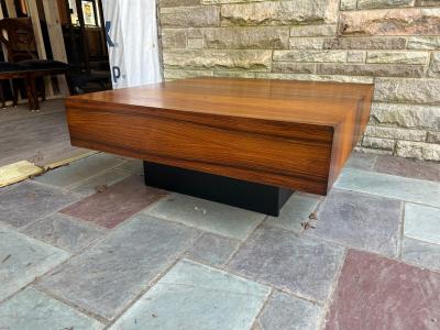  Dyrlund Milo Baughman Style Dyrlund Mid Century Danish Rosewood Maple and Teak Coffee