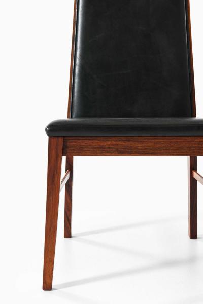 Dyrlund Set of 8 Danish Dining Chairs in Rosewood and Leather 1960s