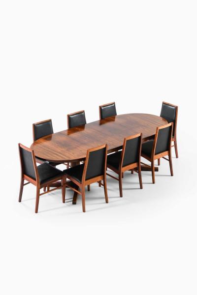  Dyrlund Set of 8 Danish Dining Chairs in Rosewood and Leather 1960s
