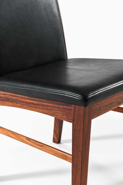  Dyrlund Set of 8 Danish Dining Chairs in Rosewood and Leather 1960s