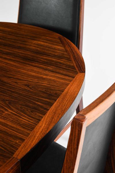  Dyrlund Set of 8 Danish Dining Chairs in Rosewood and Leather 1960s
