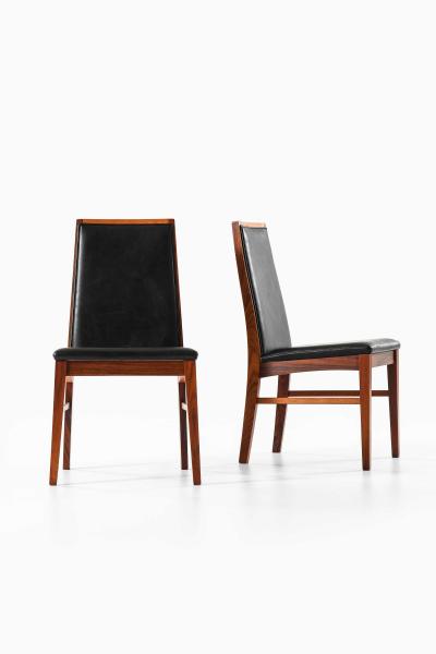  Dyrlund Set of 8 Danish Dining Chairs in Rosewood and Leather 1960s