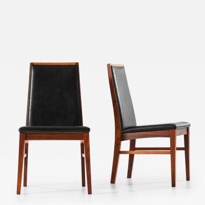  Dyrlund Set of 8 Danish Dining Chairs in Rosewood and Leather 1960s