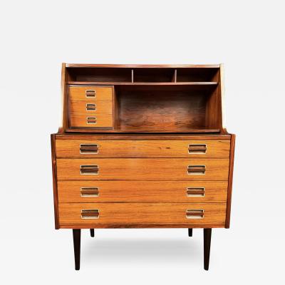  Dyrlund Vintage Danish Mid Century Modern Rosewood Secretary Desk by Dyrlund