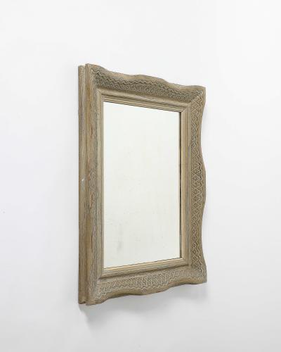  E Bouche Mirror with Carved Wood Frame by E Bouche France c 1930