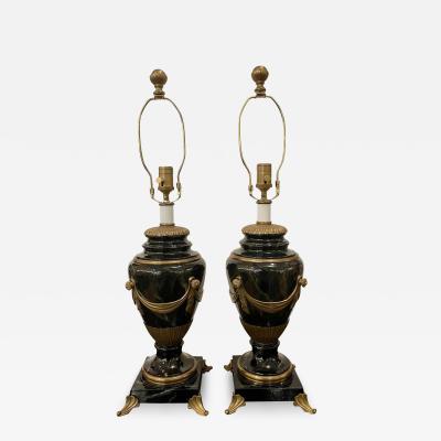  E F Chapman Empire Style E F Chapman Trompe lOeil Faux Marble Table Lamps a Pair