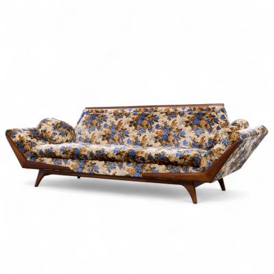  E L Rowe Sons Adrian Pearsall Style Rowe Mid Century Walnut Gondola Sofa