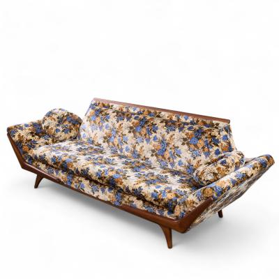  E L Rowe Sons Adrian Pearsall Style Rowe Mid Century Walnut Gondola Sofa