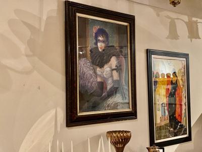  E Petit Artist E Petit Art Deco Woman in Costume Mask European Vintage