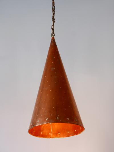  E S Horn Aalestrup XL Mid Century Modern Copper Pendant Lamp by E S Horn Aalestrup Denmark 1950s