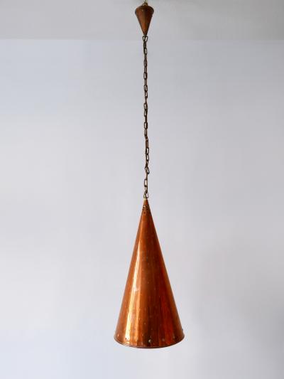 E S Horn Aalestrup XL Mid Century Modern Copper Pendant Lamp by E S Horn Aalestrup Denmark 1950s