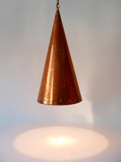  E S Horn Aalestrup XL Mid Century Modern Copper Pendant Lamp by E S Horn Aalestrup Denmark 1950s