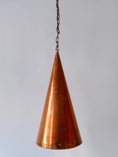  E S Horn Aalestrup XL Mid Century Modern Copper Pendant Lamp by E S Horn Aalestrup Denmark 1950s