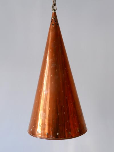  E S Horn Aalestrup XL Mid Century Modern Copper Pendant Lamp by E S Horn Aalestrup Denmark 1950s
