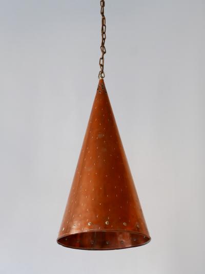  E S Horn Aalestrup XL Mid Century Modern Copper Pendant Lamp by E S Horn Aalestrup Denmark 1950s