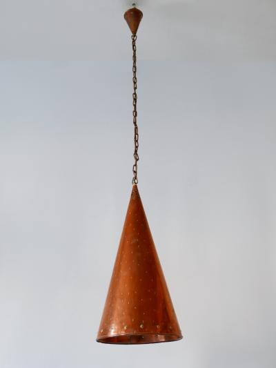  E S Horn Aalestrup XL Mid Century Modern Copper Pendant Lamp by E S Horn Aalestrup Denmark 1950s