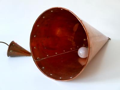  E S Horn Aalestrup XL Mid Century Modern Copper Pendant Lamp by E S Horn Aalestrup Denmark 1950s