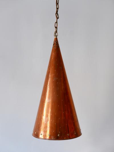  E S Horn Aalestrup XL Mid Century Modern Copper Pendant Lamp by E S Horn Aalestrup Denmark 1950s