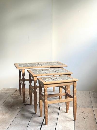  EG Kvalitetsmobel Henning Kj rnulf Set of Three Oak Nesting Tables for EG Kvalitets Denmark 1960s