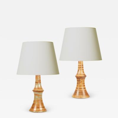  EGO Stengods Pair of Organic Table Lamps by Bruno Karlsson for EGO