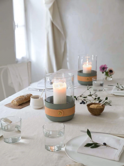  ELDVARM EMMA CANDLE HOLDER IN GLASS AND STEEL