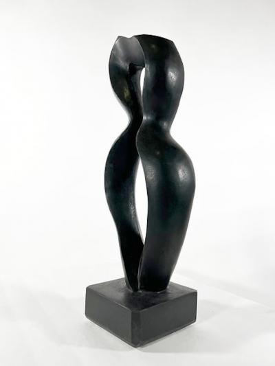  EVELYNE BRADER FRANK Amadea Swiss Modern Black Basalt Marble Abstract Sculpture