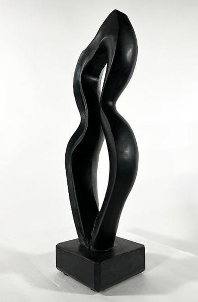  EVELYNE BRADER FRANK Amadea Swiss Modern Black Basalt Marble Abstract Sculpture