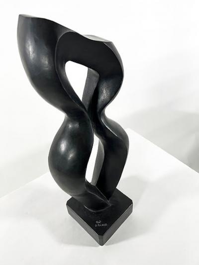  EVELYNE BRADER FRANK Amadea Swiss Modern Black Basalt Marble Abstract Sculpture