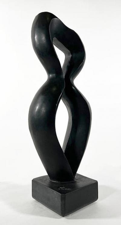  EVELYNE BRADER FRANK Amadea Swiss Modern Black Basalt Marble Abstract Sculpture