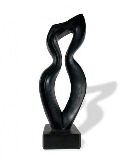 EVELYNE BRADER FRANK Amadea Swiss Modern Black Basalt Marble Abstract Sculpture