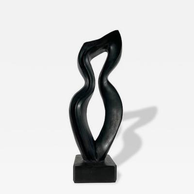  EVELYNE BRADER FRANK Amadea Swiss Modern Black Basalt Marble Abstract Sculpture