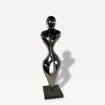  EVELYNE BRADER FRANK Angel Swiss Modern Stainless Steel On Marble Sculpture Evelyne Brader Frank