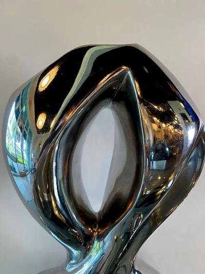 EVELYNE BRADER FRANK DANA Swiss Modern Stainless Steel Abstract Sculpture Evelyne Brader Frank