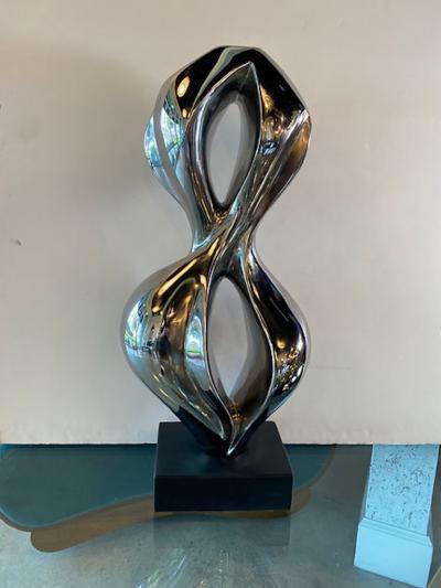  EVELYNE BRADER FRANK DANA Swiss Modern Stainless Steel Abstract Sculpture Evelyne Brader Frank