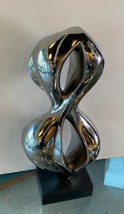  EVELYNE BRADER FRANK DANA Swiss Modern Stainless Steel Abstract Sculpture Evelyne Brader Frank