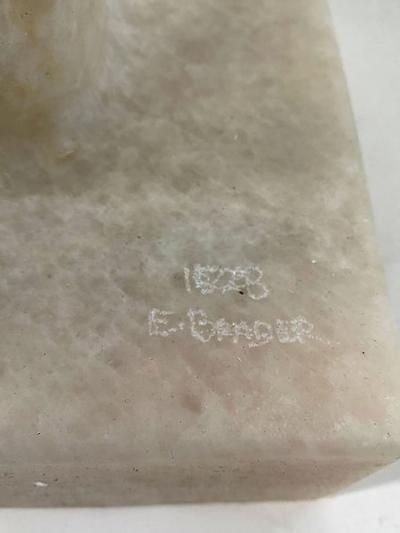  EVELYNE BRADER FRANK Joel Swiss Modern White Marble Abstract Sculpture Evelyne Brader Frank