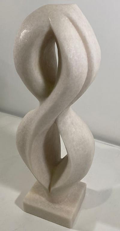 EVELYNE BRADER FRANK Joel Swiss Modern White Marble Abstract Sculpture Evelyne Brader Frank