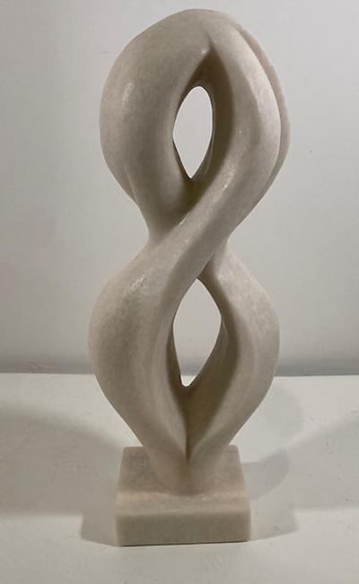  EVELYNE BRADER FRANK Joel Swiss Modern White Marble Abstract Sculpture Evelyne Brader Frank