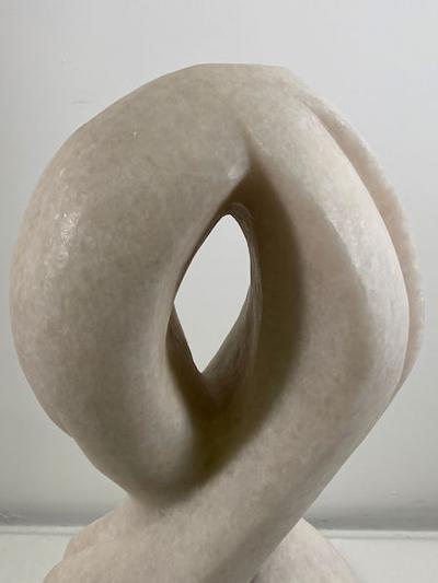  EVELYNE BRADER FRANK Joel Swiss Modern White Marble Abstract Sculpture Evelyne Brader Frank