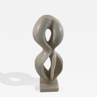  EVELYNE BRADER FRANK Joel Swiss Modern White Marble Abstract Sculpture Evelyne Brader Frank