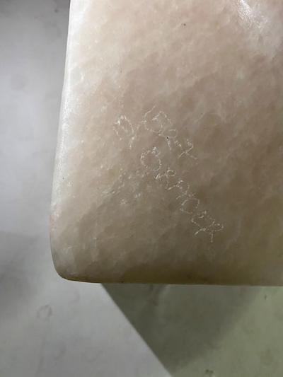  EVELYNE BRADER FRANK LUCIE Swiss Modern White Marble Abstract Sculpture Evelyne Brader Frank
