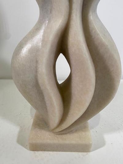  EVELYNE BRADER FRANK LUCIE Swiss Modern White Marble Abstract Sculpture Evelyne Brader Frank