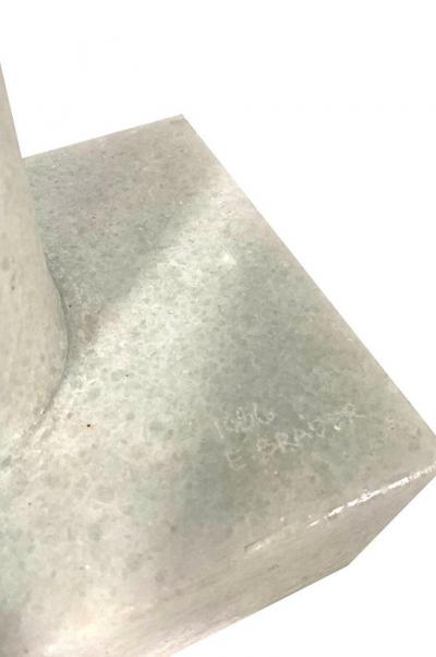  EVELYNE BRADER FRANK Lily Swiss Modern White Marble Abstract Sculpture Evelyne Brader Frank