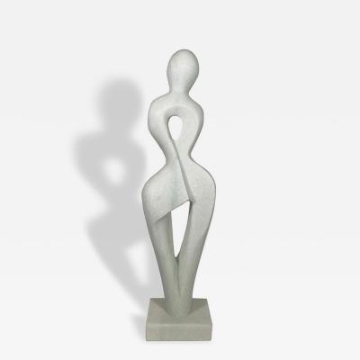 EVELYNE BRADER FRANK Lily Swiss Modern White Marble Abstract Sculpture Evelyne Brader Frank