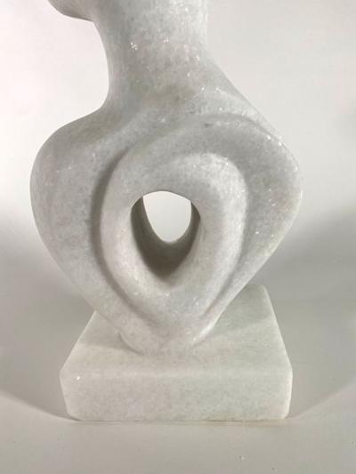  EVELYNE BRADER FRANK Melanie Swiss Modern White Marble Abstract Sculpture Evelyne Brader Frank