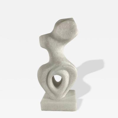  EVELYNE BRADER FRANK Melanie Swiss Modern White Marble Abstract Sculpture Evelyne Brader Frank