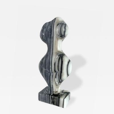  EVELYNE BRADER FRANK Mini 89 Swiss Modern Zebra Marble Abstract Sculpture Evelyne Brader Frank