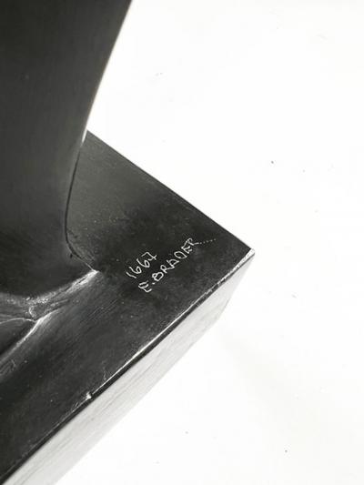  EVELYNE BRADER FRANK Swiss Modern Black Basalt Abstract Sculpture Evelyne Brader Frank Angoona 