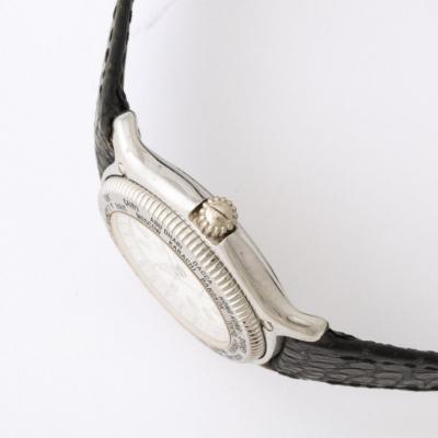  Ebel Ebel Voyager Automatic Wrist Watch in Stainless Steel Black Leather Band