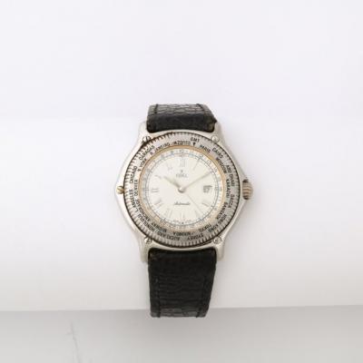  Ebel Ebel Voyager Automatic Wrist Watch in Stainless Steel Black Leather Band